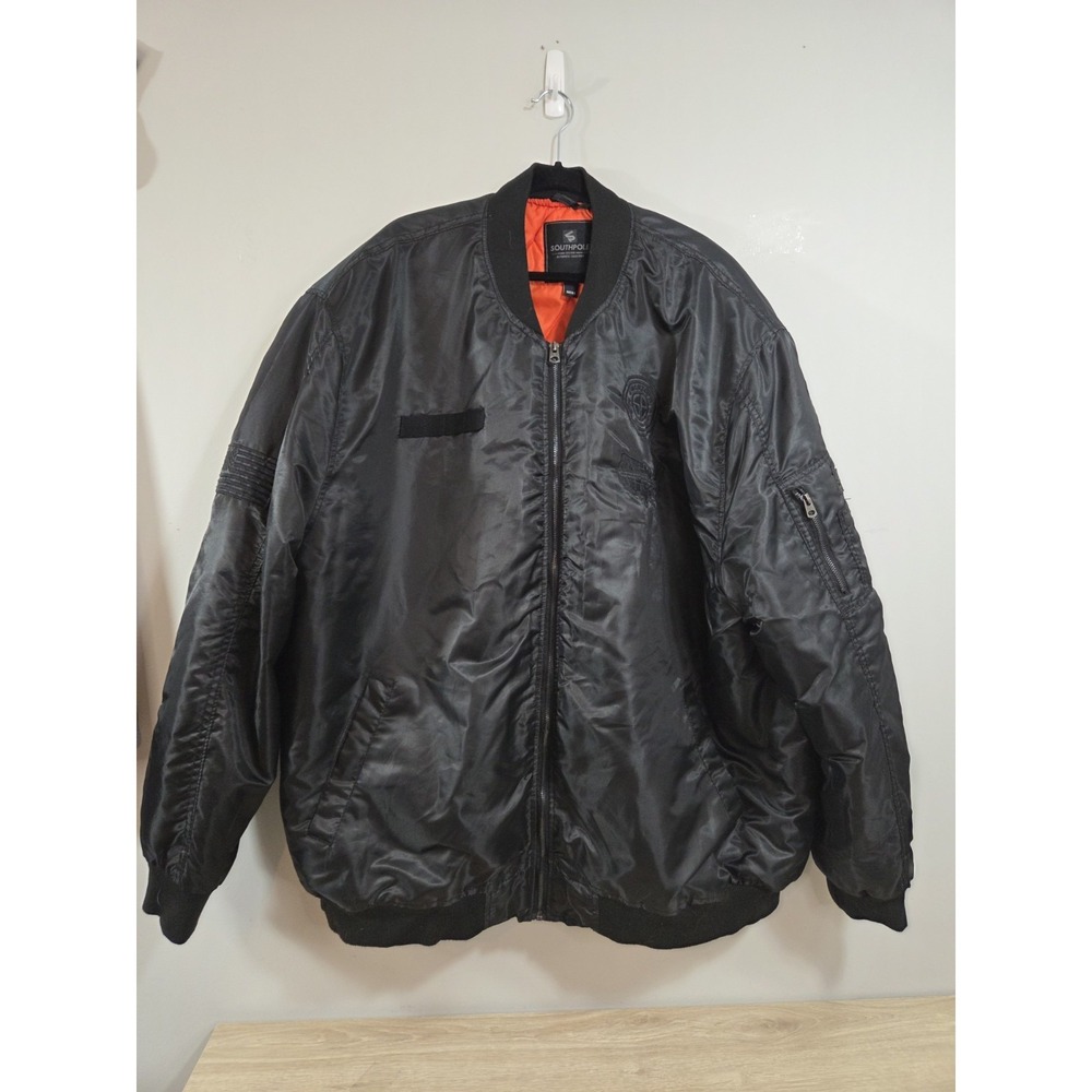 Southpole Bomber Jacket Mens Black Quilted Full Zip Heavyweight Size 5XB
